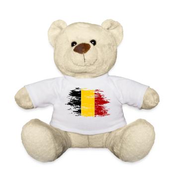 Belgique Drapeau utilisé - Nounours - blanc - Devant