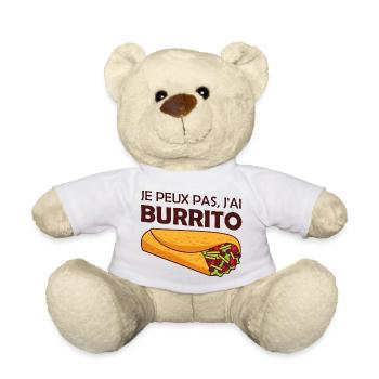 je peux pas j ai burrito - Nounours - blanc - Devant