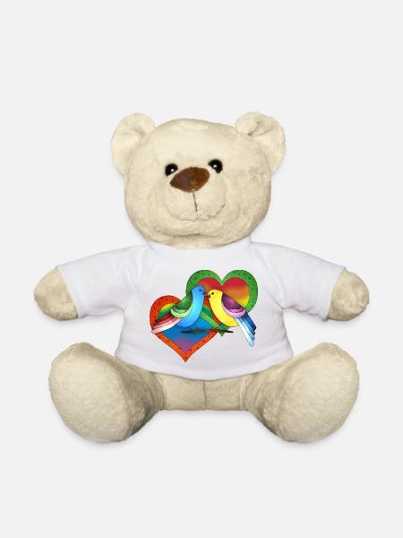 Vögel - Teddy - Weiß