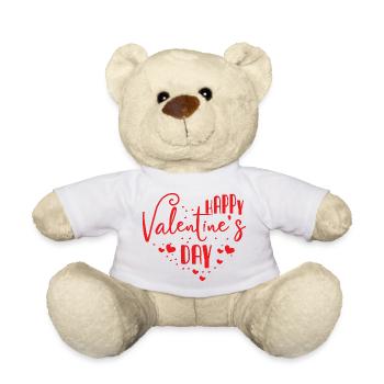 Bonne Saint-Valentin coeur - Nounours - blanc - Devant