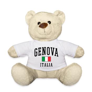 Genova Design mit Flagge und Italia-Schriftzug - Teddy - Weiß - Vorne