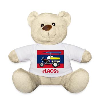 Laos Laote Laoten Stolz Flagge Kreis I Geschenk - Teddy - Weiß - Vorne