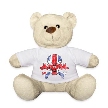 Vintage British Skull - Teddy Bear - white - Front