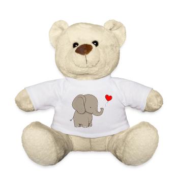 Elephant with heart gift - Teddy Bear - white - Front
