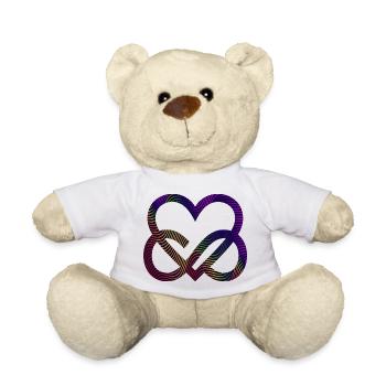 Herz Symbol Bunte Wellen Infinity Heart Liebe - Teddy - Weiß - Vorne