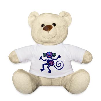Ancien symbole mexicain, singe, singe - Nounours - blanc - Devant