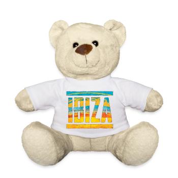 Retro 1970s Style Schriftzug IBIZA - Teddy - Weiß - Vorne