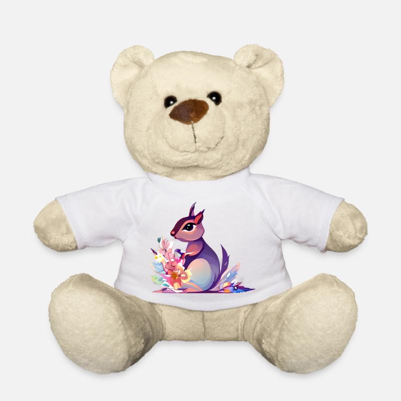 Süßes Eichhörnchen Blumen - Teddy - Weiß