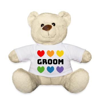 Rainbow Hearts Groom noir - Nounours - blanc - Devant