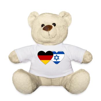 Deutschland Israel Flagge Herz - Teddy - Weiß - Vorne