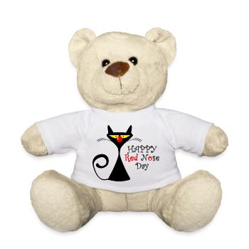 Funny Cat Happy red nose day - Teddy Bear - white - Front