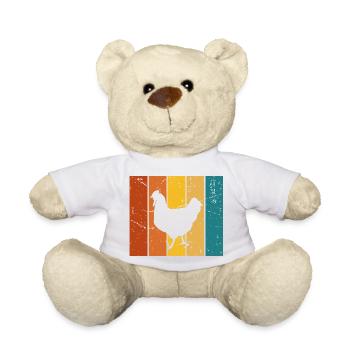 Vintage gift hen - Teddy Bear - white - Front