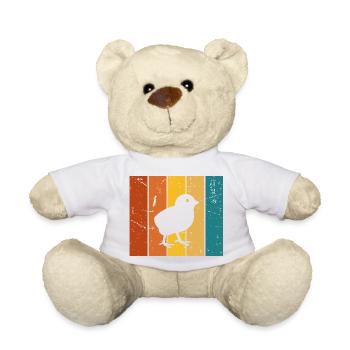 Poussin cadeau Vintage - Nounours - blanc - Devant