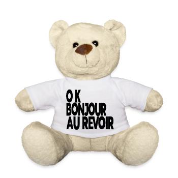 ok bonjour au revoir - Nounours - blanc - Devant