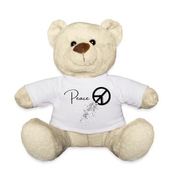 Kreislogo mit Skizzenimpuls - Peace Zeichen - Teddy - Weiß - Vorne