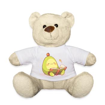 Avocado Leseheld – Kuschelnde Buchzeit - Teddy - Weiß - Vorne