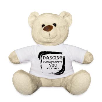 Dancing Dance Music - Teddy Bear - white - Front