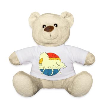 Vintage Retro Horse Sunset For Horse Lovers - Teddy Bear - white - Front