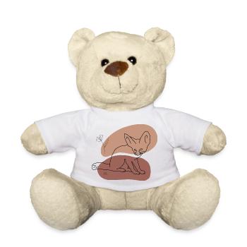 "Fennek", Boho Line Art Design, Series "Desert" - Teddy Bear - white - Front