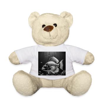 Schwarzer Fisch - Teddy - Weiß - Vorne