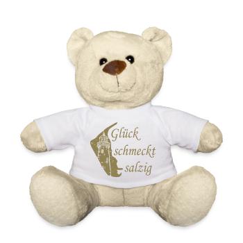 Glück schmeckt salzig – Amrum Nordsee Insel Design - Teddy - Weiß - Vorne