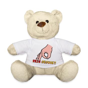 Comic-Hand Zeigefinger mit Retro Text - Teddy - Weiß - Vorne