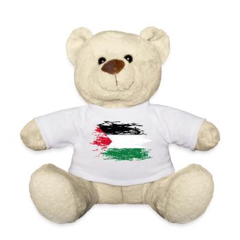 Drapeau palestinien utilisé - Nounours - blanc - Devant