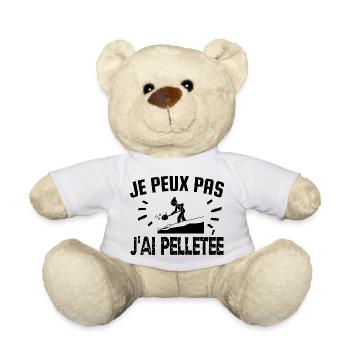 je peux pas j'ai pelletée - Nounours - blanc - Devant