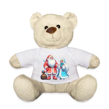 Ded Moroz Snegurotschka russischer Weihnachtsmann - Teddy - Weiß - Vorne
