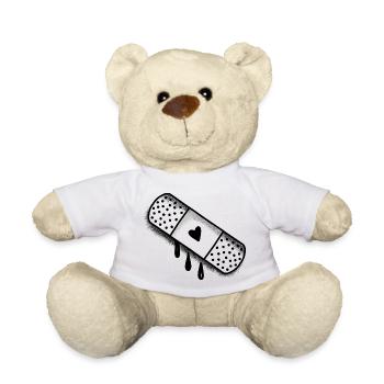 Pansement en plâtre collant avec un cœur d’amour - Nounours - blanc - Devant