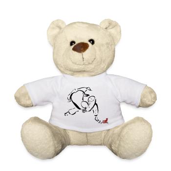 JUDO TECHNIQUE -TAI OTOSHI - Teddy Bear - white - Front
