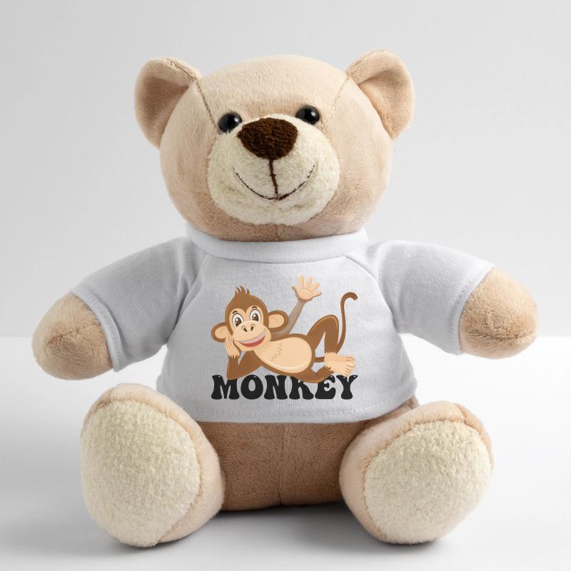 Cheerful Monkey Lounge Illustration Teddy Bear