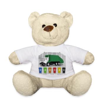 Garbage Truck Love Garbage Collection Child Boy I Gift - Teddy Bear - white - Front