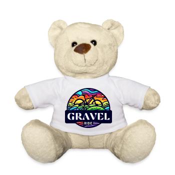 Gravel Ride Sunset Cyclist - Teddy Bear - white - Front
