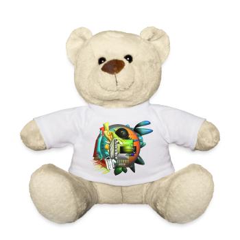 Abstrakte Kunst Kubismus - Teddy - Weiß - Vorne