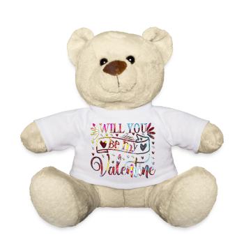 Love me Valentine Happy Valentines Valentines - Teddy Bear - white - Front