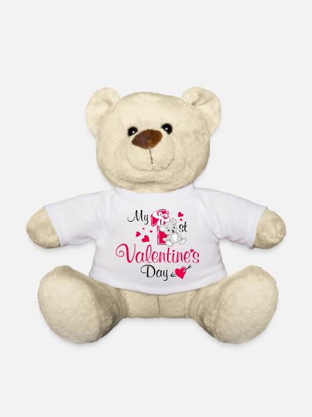 My first Valentine's day. Cute design - Teddy Bear - white