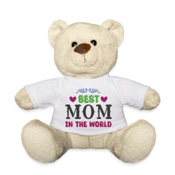 Best Mom in the World - Teddy Bear - white - Front