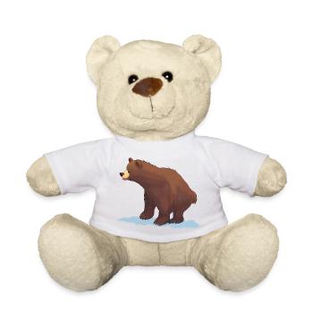 Brown Bear (painting) - Teddy Bear - white - Front