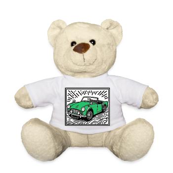 Green Classic Car - Teddy Bear - white - Front