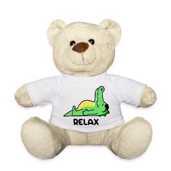 Krokodil entspannen - Teddy - Weiß - Vorne