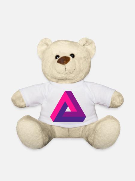 Verblüffende Perspektive: Unmögliches 3D-Dreieck - Teddy - Weiß