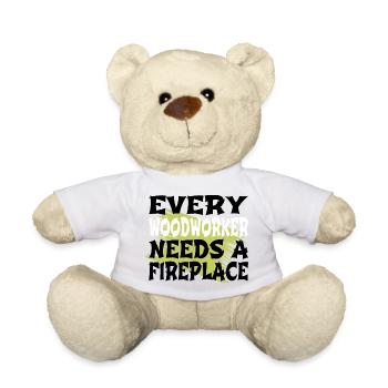 Aaron Carpenter T-shirts Haches Drôle Papa Menuiserie - Nounours - blanc - Devant