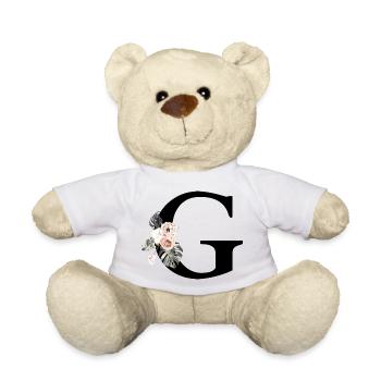 Lettre g floral tropical - Nounours - blanc - Devant
