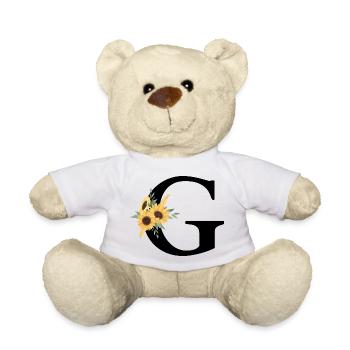 Lettre g floral tournesol - Nounours - blanc - Devant
