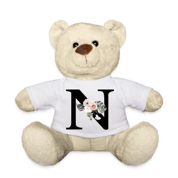 Tropischer Blumenbuchstabe N - Teddy - Weiß - Vorne