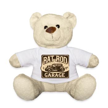 Ratsking Ratlook Shirt – Rustic Custom Style - Teddy Bear - white - Front