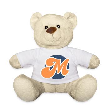 Lettre m orange sport - Nounours - blanc - Devant