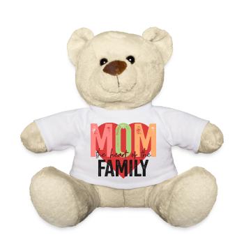 Maman Le Cœur de la Famille Cadeau - Nounours - blanc - Devant