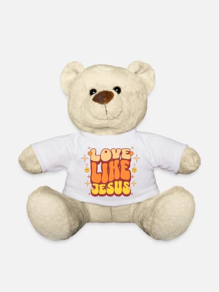 Liebe Jesus Design in Retro Farben - Teddy - Weiß